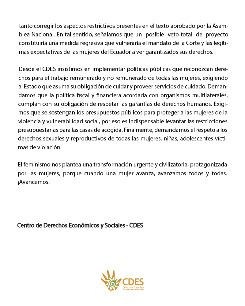 Rechazamos la violencia en contra de las mujeres del #8M2022 y demandamos la construcción de una economía basada en derechos, no extractivista y con equidad de género.   #CdesMujeres