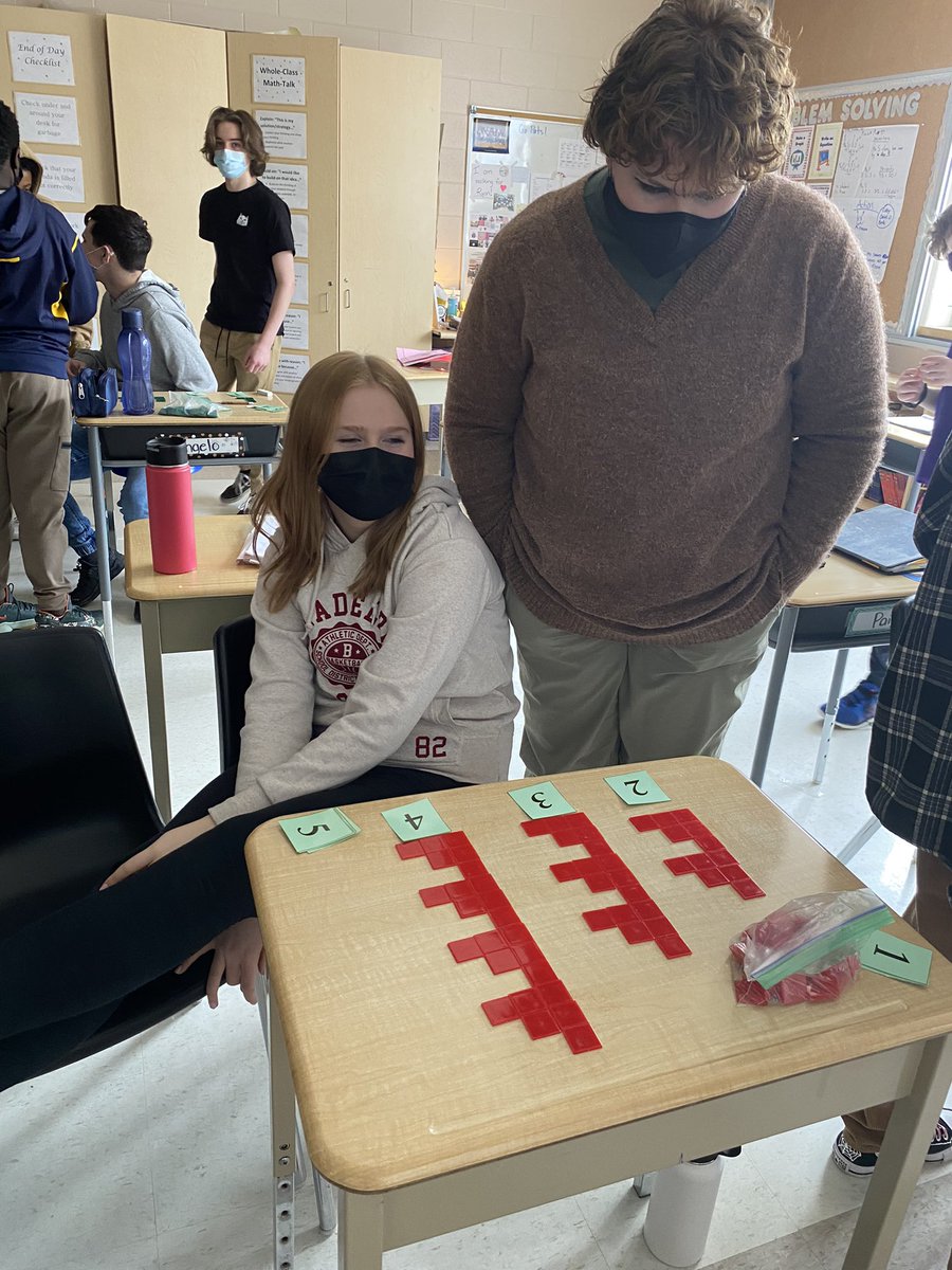 MrsSaturno's tweet photo. Guessing each other’s pattern rules during our intro to patterning lessons! @stjosephguelph https://t.co/4YGbRtqmlh