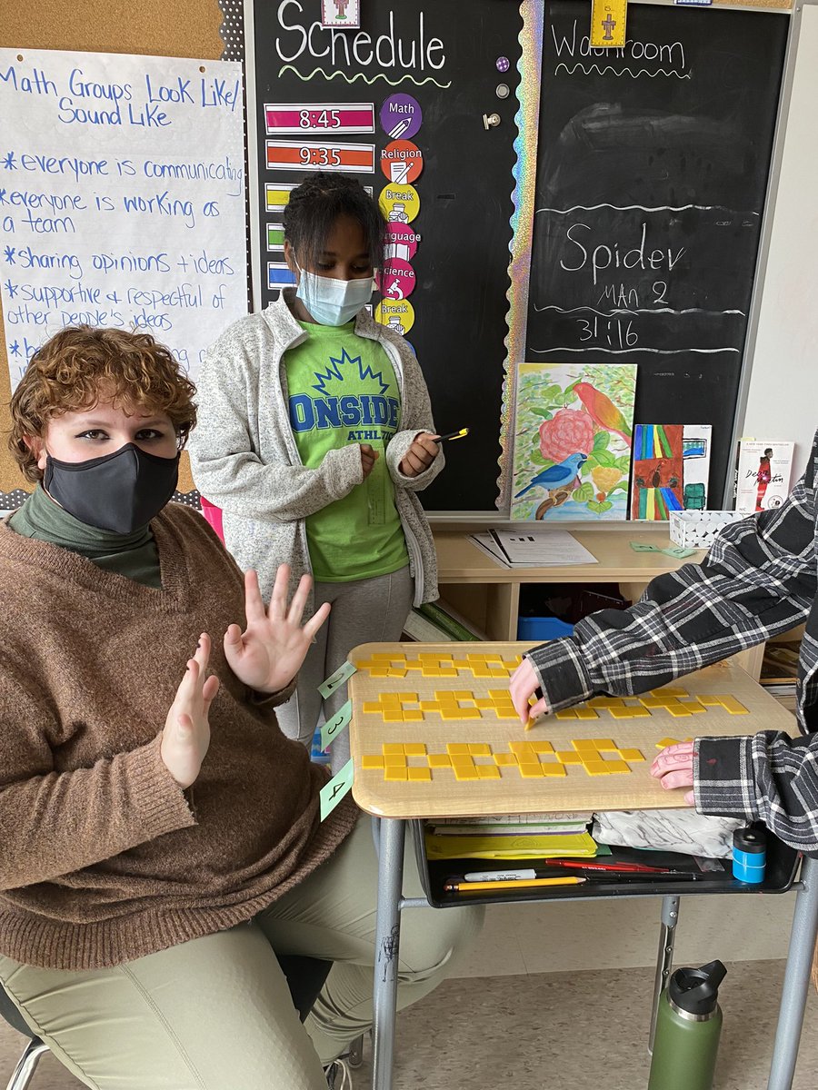 MrsSaturno's tweet photo. Guessing each other’s pattern rules during our intro to patterning lessons! @stjosephguelph https://t.co/4YGbRtqmlh