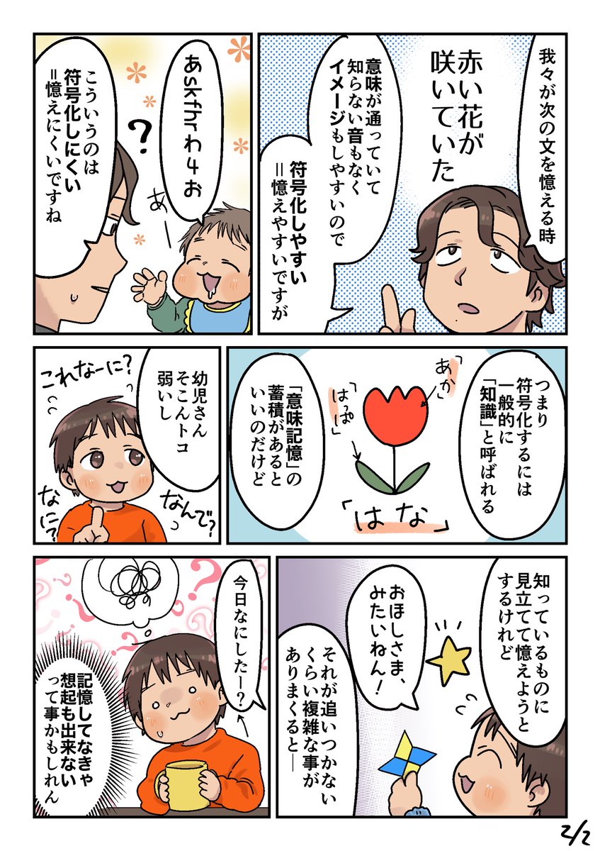 ちょっぴり前回の続き。幼児でも幼児さんなりに蓄積はあるけれど、その場で求められる事に対応する事で精一杯っぽいので、思い出せないというより…と思ったのです。

#漫画が読めるハッシュタグ #エッセイ #育児漫画 #3歳 