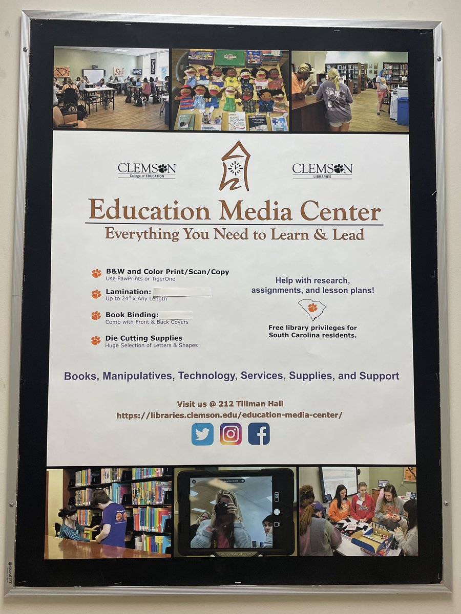 The Education Media Center offers many books, manipulatives, technology services, supplies, and support! Come visit them today in Tillman Hall!