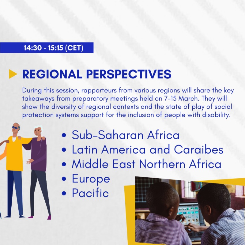 SP_Gateway's tweet photo. Around 46% of older persons have a disability, compared to 16% of the whole population. 

👉Join us for the ‘Disability – Social Protection – Inclusion’ event, and don’t miss the session ‘Social protection and older persons’ (17 March, 10:00 CET): https://t.co/r2ABK33tQf