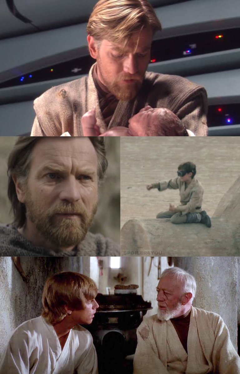 spoiler4you's tweet photo. Obi-Wan Kenobi and Luke Skywalker throughout the years https://t.co/ekCL6W1MFI