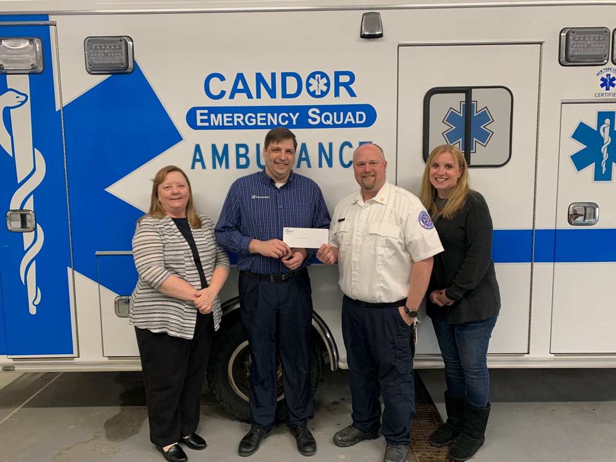 TiogaBank's tweet photo. Last week, the TSB Foundation made a donation to the Candor Emergency Squad to help them with repairs to their facility. We are proud to support such an important service in the Candor community. #TSBFoundation #CommunityBanking #Candor #GiveLocal #BankLocally https://t.co/gXNlgZthTB