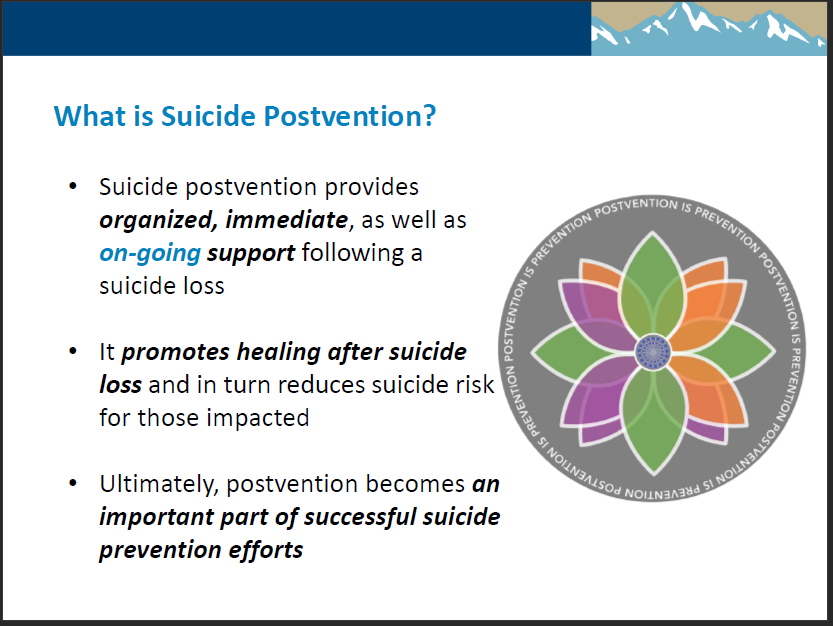 RMIRECC's tweet photo. What is suicide postvention?
#PostventionISPrevention https://t.co/Ydw8M2kSWr