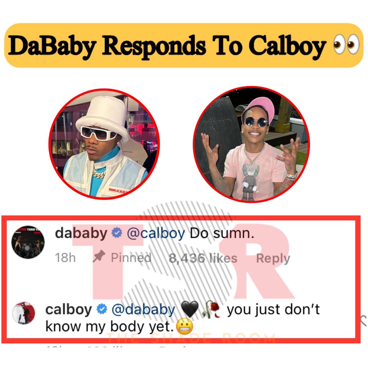 TheShadeRoom's tweet photo. DaBaby responds to Calboy after the rapper had a lot to say about his album with NBA Youngboy 👀 via:(@saycheesetv ) https://t.co/UxImPZWkYr