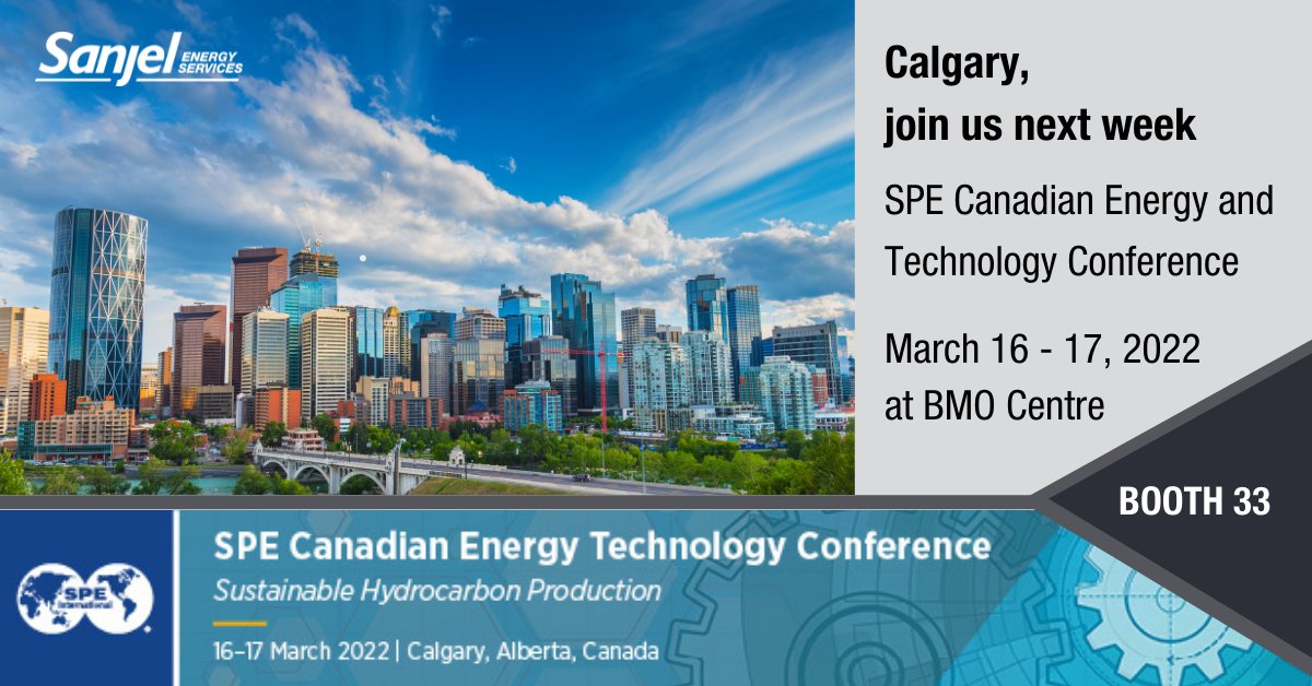 SanjelEnergy's tweet photo. Sanjel Energy will be exhibiting at next week's @SPEtweets Canadian Energy Technology Conference and Exhibition! We look forward to sharing our reduced carbon #ECObase cement solutions with professionals from across the #oilandgas industry. https://t.co/ZYSKOI28W3 #WeAreSPE https://t.co/BAcqzYnVqN