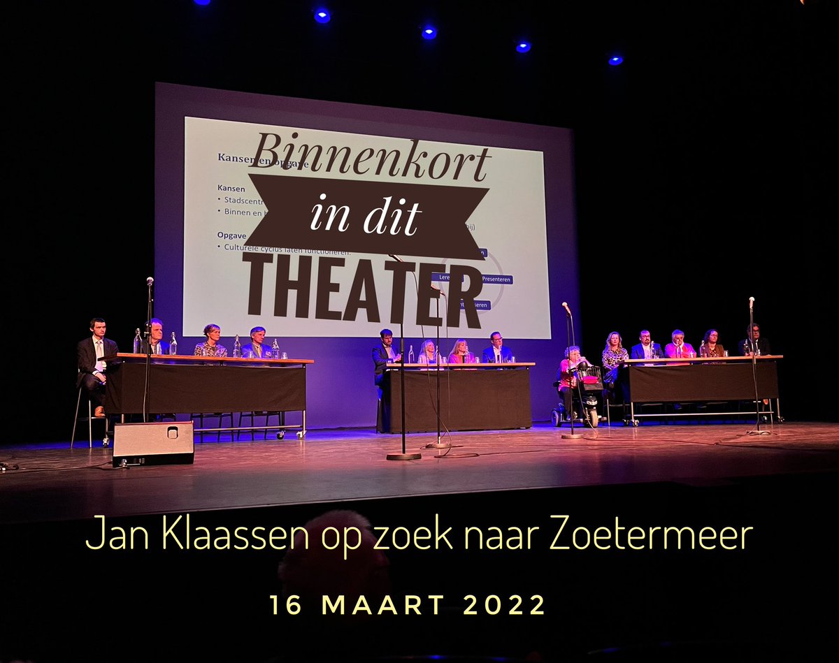 RonJennerPhoto's tweet image. Aanwezig bij slotdebat gemeenteraadsverkiezingen @gemZoetermeer @Stadstheater Op 16 maart een bijzondere voorstelling Jan Klaassen op zoek naar Zoetermeer! 😉