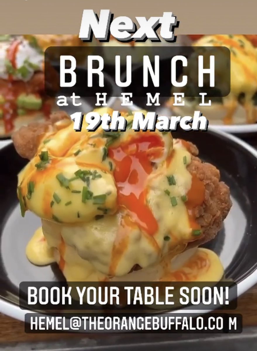 OrangeBuffalo's tweet photo. March 19th! Get Thomas Coooooking you’re seats! #brunch #hemel 🧡 https://t.co/Z2qyNnh8uU