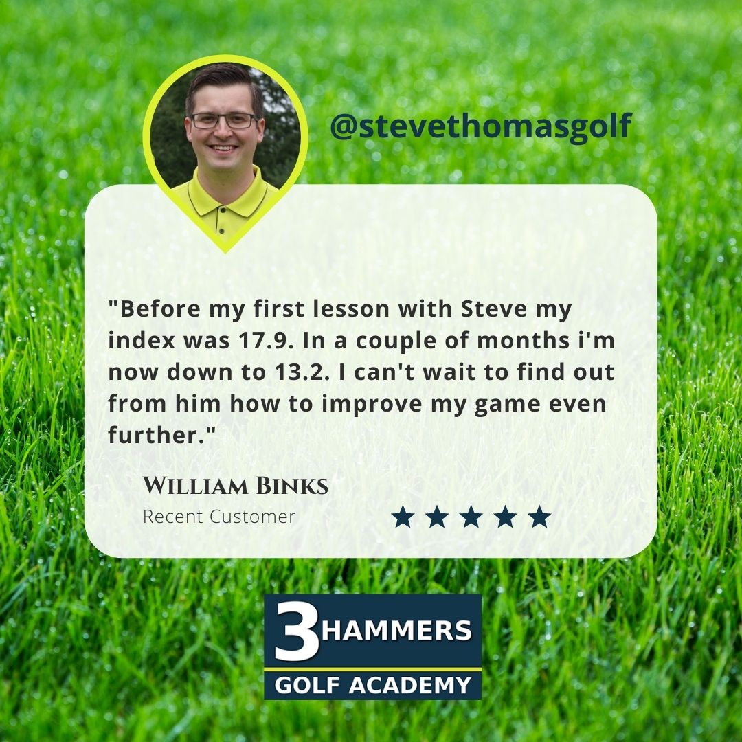 We love getting feedback from our clients!

William has been having lessons with <a href="/SteveThomasGolf/">STEVE THOMAS I GOLF COACH</a> and has already managed to reduce his handicap by 5 shots!

If you are looking to lower your handicap then get yourself booked in via the link below...

3HammersGolfAcademy.as.me/steve-thomas-s…