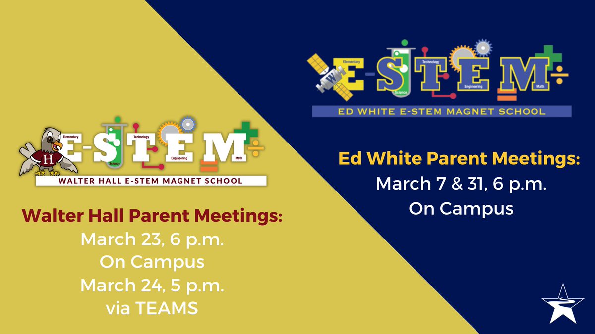 The 22-23 CCISD E-STEM Kinder Lottery is now open! In the E-STEM Magnet Program at <a href="/EdWhiteEstem/">Ed White Elementary</a> &amp; <a href="/HallHawks/">Hall Elementary</a>, students participate in a highly enriched curriculum that focuses on the integration of science, technology, engineering &amp; math from K-5th grade: ccisd.net/estem