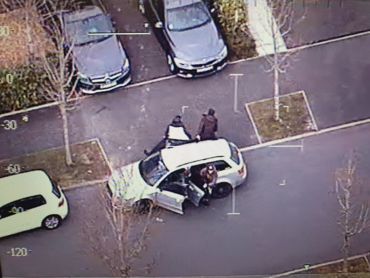 gmptraffic's tweet photo. The Audi A4 was pursued in Scotland earlier today and lost in Lanarkshire. Picked up by #RPUWest patrols on the M61 it was pursued into Salford. Tracked by @NPASnorthwest and abandoned Moss Lane where all 4 occupants were detained. Involved in high value theft in Scotland https://t.co/F42TIyNtr4
