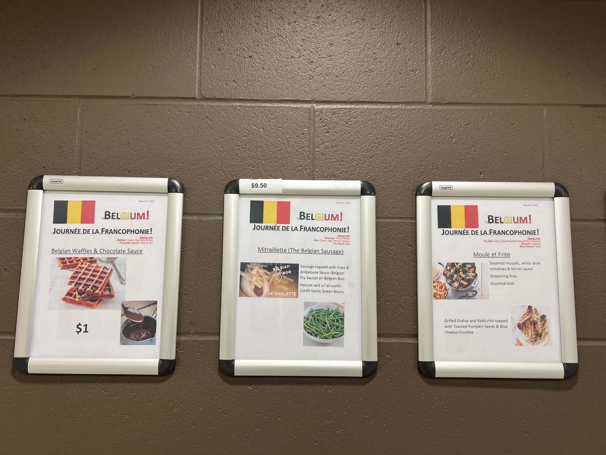 mmekraus's tweet photo. C’est parti! Merci ⁦@Aramark⁩ pour notre déjeuner belge aujourd’hui ⁦@bayviewglen⁩ ! Miam! 🇧🇪 😋 #journéedelafrancophonie #JDLF2022 https://t.co/SAkQEHcDZ3