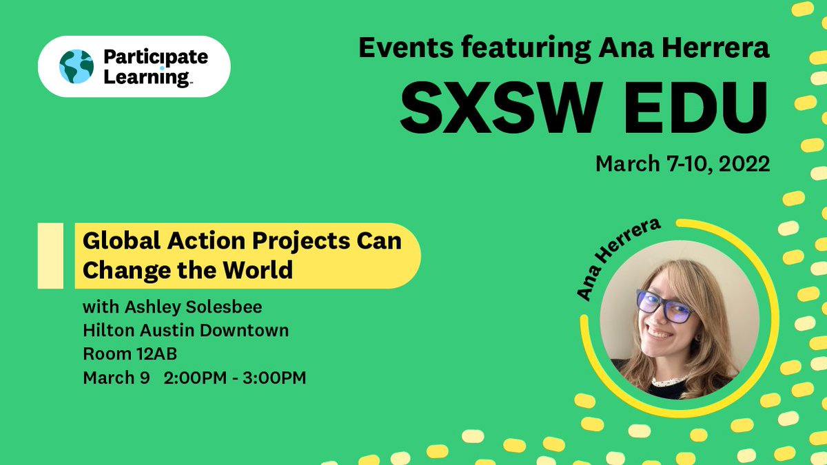 MaryMacPorter1's tweet photo. Now, @Ms_Ana_Herrera is here #SXSWEDU to share about the impact that #GlobalActionProjects can have on students. 

If you are in Austin, come check out her presentation. She will be sharing resources and advice that make it possible to create #GlobalLeaders in any classroom. https://t.co/0LQyuvMdHD