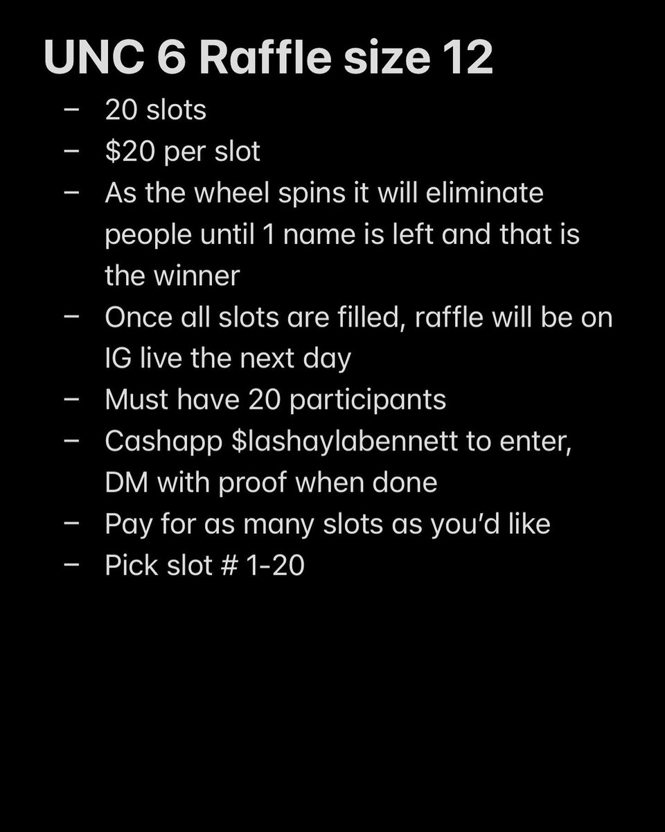 Soles864's tweet photo. $20 raffle for UNC 6s. Tell a friend to tell a friend! https://t.co/593WafxV96