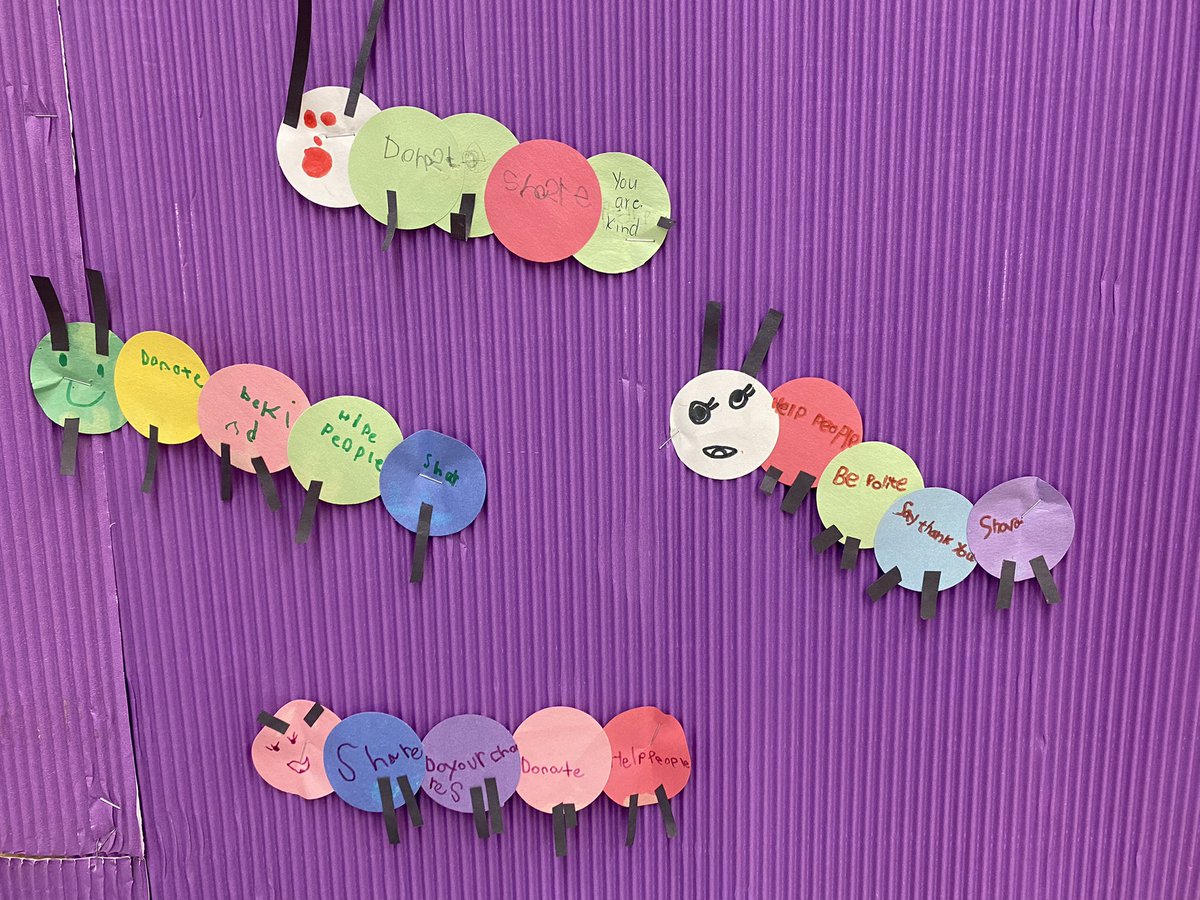YKlintsaris's tweet photo. Have a look at our “Kindness Caterpillars” to see the ways we can show kindness ❤️ We aim to be the reason someone smiles today 🥰@FranklinStPS https://t.co/os0nl55Xue