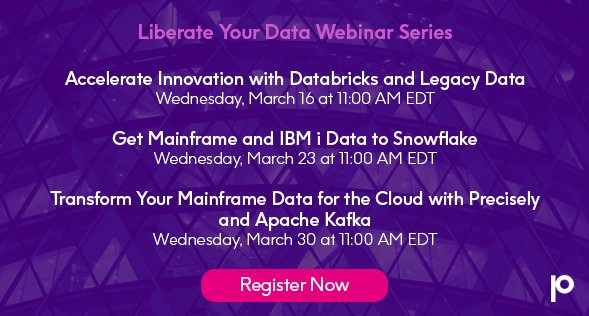 Check out our March mini-webinar series to explore how to integrate all your enterprise data, from #mainframe and #IBMi to #cloud, in real time while reducing costs, modernizing architectures, and using the staff you have today. bit.ly/3HZ4Oie