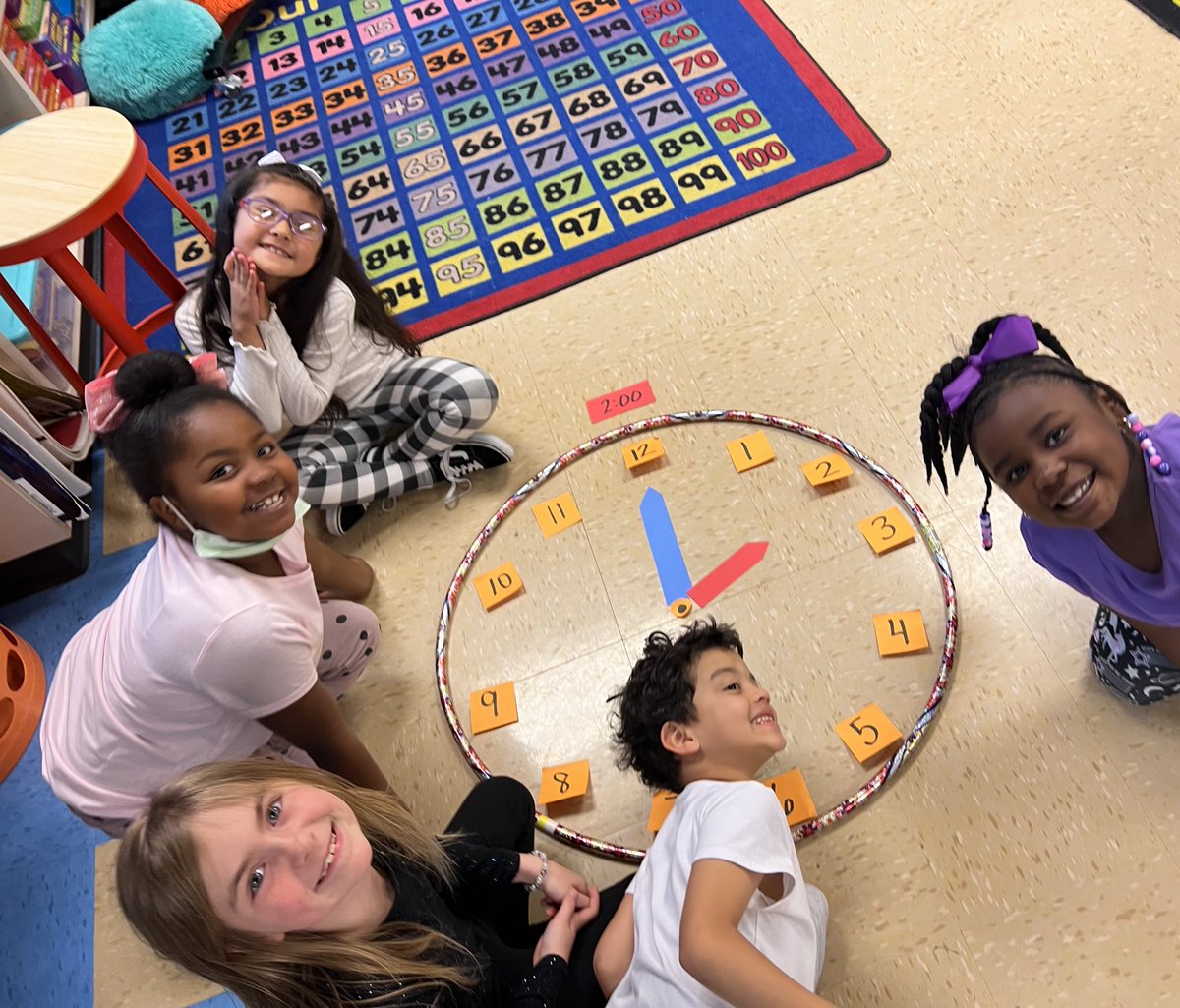 What time is it? It’s Math time!!!!! We can tell time to the hour and half hour! @FultondaleElem @JEFCOED