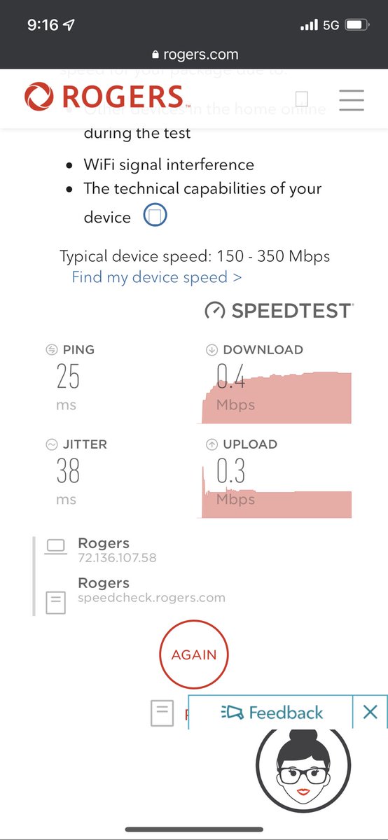 Anthonyb2332's tweet photo. @RogersHelps I realize the wireless service is reduced after data overage, but this is ridiculous! My 1998 dialup was better https://t.co/ePpkjQtJBI