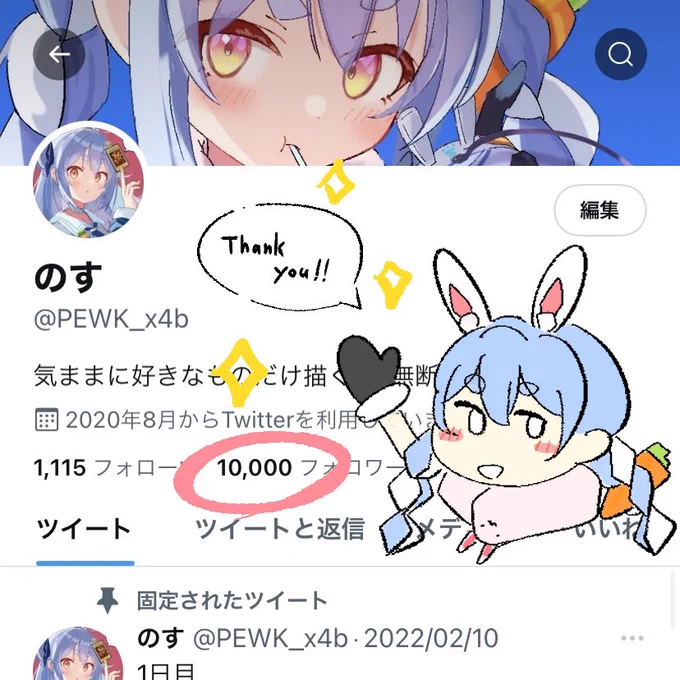 うおおおありがとうございます ‼🙏
まさかフォロワー様1万人超えると思ってなかったんで本当にびっくりしてます…ありがとうございます…😫
これからも、たくさんの方に絵を見ていただけるように頑張ります🙏🙏✨ 