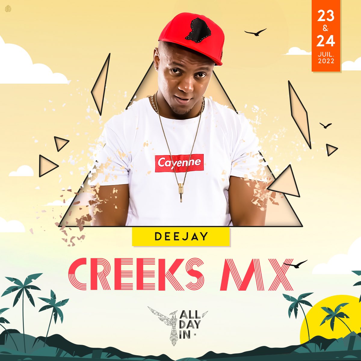 ADIMusicFest's tweet photo. Que serait la #ADI22 sans la GUYANE ? 🇬🇫 On met un max de 🔥 pour Dj @creeksmx qui sera bien présent pour un show de folie les 23 et 24 Juillet 🥵
———

Pass week-end EARLY BIRD à 75€, toujours dispo en cliquant sur le lien en bio https://t.co/bJYWVEWwAg