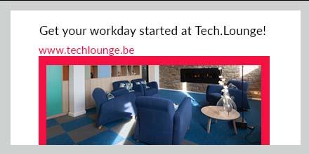TechLoungeBE's tweet photo. 🟥 Start your workday with ease at Tech.Lounge!
It just takes a few moments to get you up and running at Tech.Lounge coworking space in Antwerp or Brussels.  

Book your free coworking test day at https://t.co/9ebNsvh2LX !

#coworkingspace #officespace #techlounge https://t.co/lwoAGw4SUn