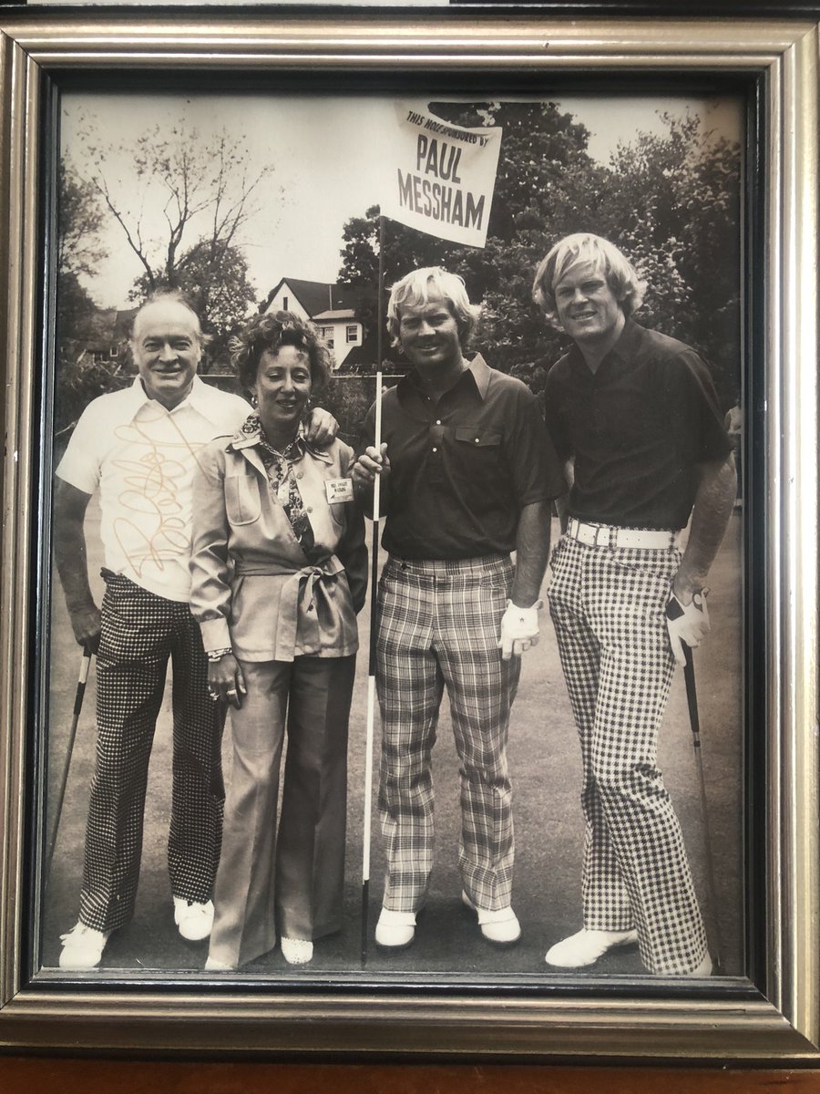 Throwback-The late Paula Watkins with Bob Hope, Jack Nicklaus and Johnny Miller. Paula was married to 2nd generation Watkins Printing President Dwight Watkins for 50 years and they both saw many technological advances and changes in the printing and publication industry. #wbenc
