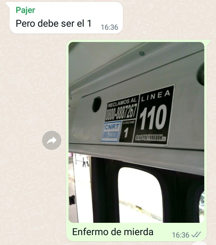 Tengo un amigo que le mandas una foto de cualquier 110 y te adivina el interno