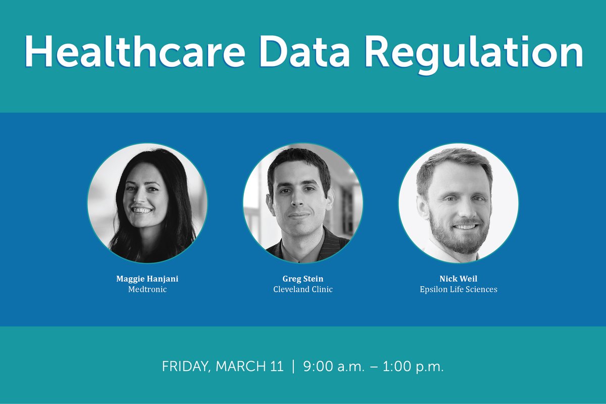 LUCCompliance's tweet photo. We are excited to introduce the members of our Healthcare Data Regulation Panel, Maggie Hanjani, Greg Stein, and Nick Weil! Check out their bios and other event info at https://t.co/zMDl6cZr1R.

Register to attend the symposium at https://t.co/DwxGCduijk! https://t.co/ZZfFmB3ZK0