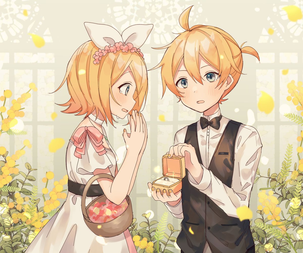 鏡音レン ,鏡音リン 「💒🧡💛 」|さざなみのイラスト