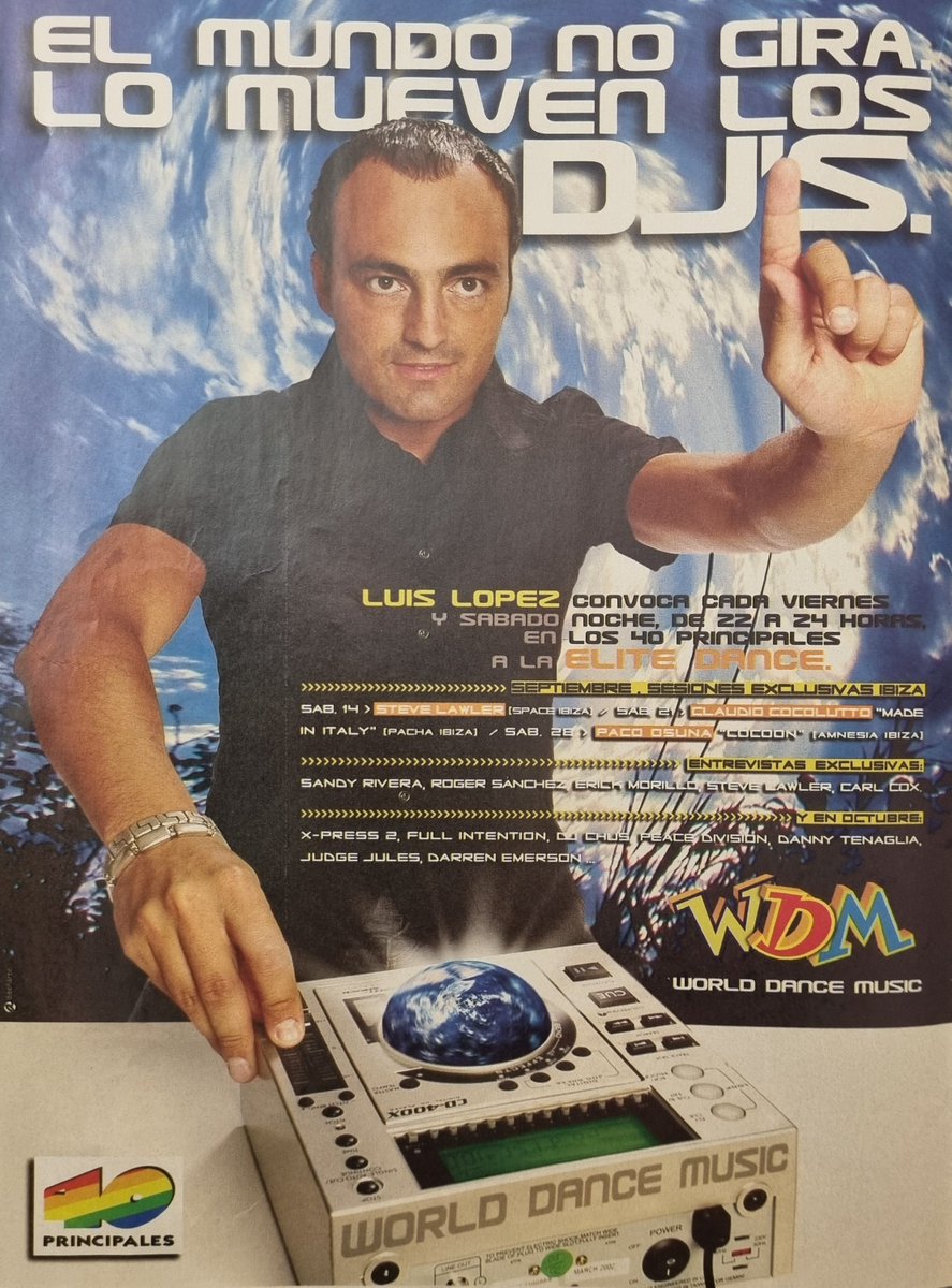 luislopezwdm's tweet photo. Hoy es el Día Internacional del Dj y mirad lo que he encontrado, me parto de risa!😀. Esta es la primera ilustración que hice hace casi veinte años de mi eslogan #elmundonogiralomuevenlosdjs. Esta frase me ha dado mucha suerte. Me apetecía compartirlo con vosotros. GRACIAS 🕺📻🔥 https://t.co/ReT12uSaXX