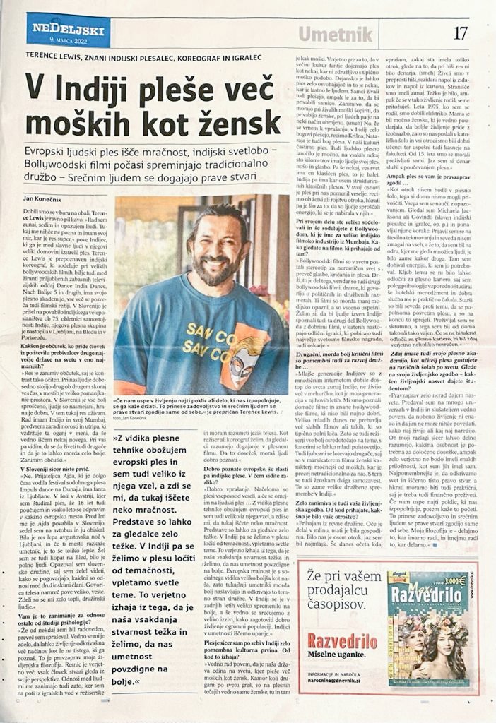 N @terencehere continues to cast spell, this time in conversation with @jankonecnik of @Dnevnik_si. Thank u Jan for taking Terence, #Paraadox company of #Indocontemporary #Dance & #Indradhaush, Rainbow of colourful @incredibleindia closer 2 d hearts of loving people of #Slovenia.