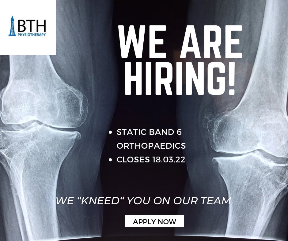 DSeddonPT's tweet photo. 🚨 JOB ALERT 🚨

Are you a Physio that is passionate about 🦴?

Join us @BTH_Physio &amp; “break” the norm with this new &amp; dynamic role

Rotate between Trauma, Electives and Ortho rehab 🏋🏼‍♀️

Apply now 👇🏻 to get your “Phyx”. 

You will not regret it 💙

https://t.co/Kl8KpG5gPQ https://t.co/2xV3X6d70f