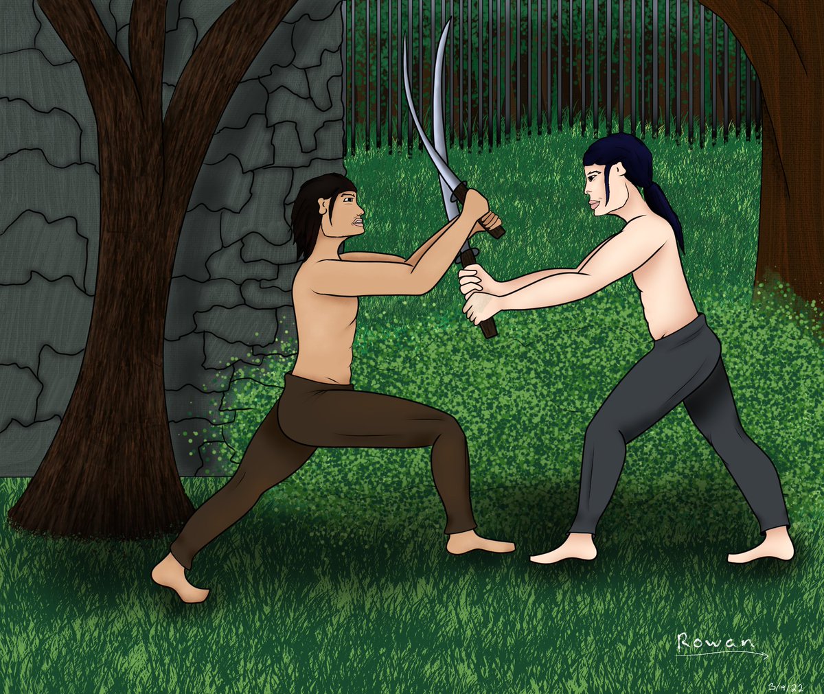 kingturtleduck's tweet photo. Hello! I have been dead on here for a while, but I came back because I just finished Like A Moth To Flame by @eledritch and I loved it so I drew a scene from it. :)

https://t.co/9hemhBlHs0

Here is Keith learning to sword fight,

I loved this fic! Thank you for sharing it! https://t.co/cMlniSe2ez