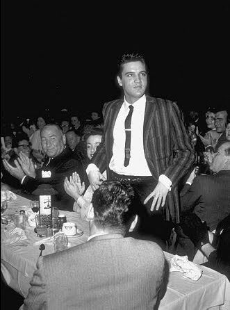 MartyJay2's tweet photo. One of my favourite #ElvisHistory pics March 11th in #Elvis1958 with #HalWallis in #LosAngeles - think it must be that classic striped blazer for sure 👑😎🎶 https://t.co/CpoCPWlbUb