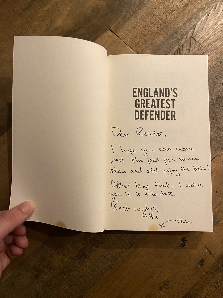 HITCSevens's tweet photo. I accidentally spilt peri-peri sauce on one of my books, meaning I can’t send it to anyone who has actually paid for it, but I can give it away for free!

So like / RT this to be in with the chance of winning a unique, signed, &amp; marinated copy of the best book ever written. https://t.co/dSu4Isqmps