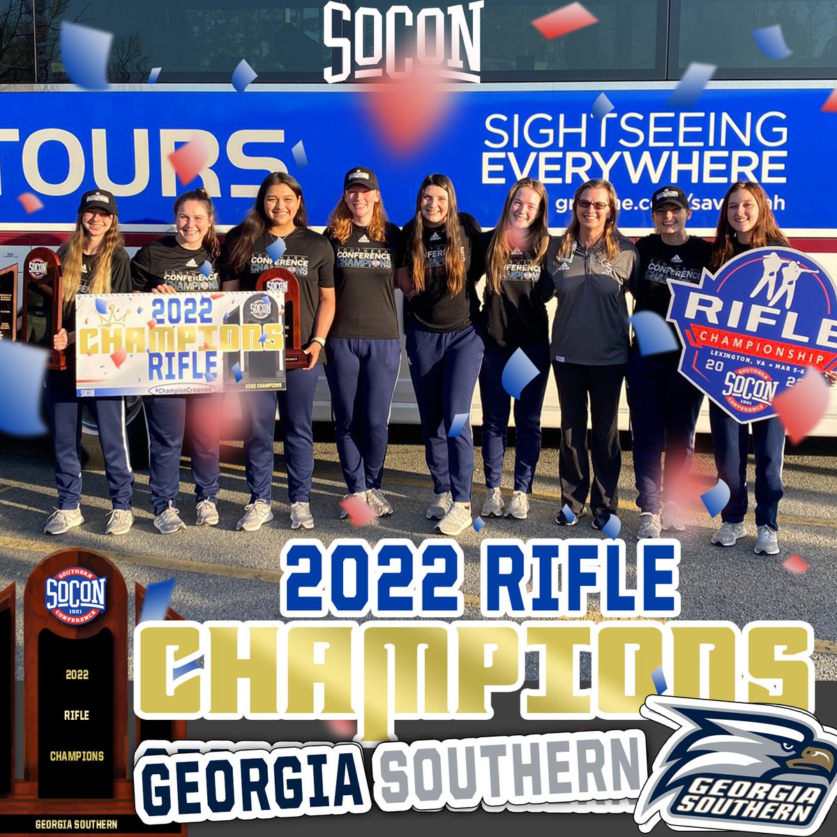 SoConSports's tweet photo. Congratulations to @GSAthletics_RF on becoming the 2022 SoCon Rifle Champions🎊😤
#SoConRifle x #ChampionCrowned👑 https://t.co/iJa55f4Heo