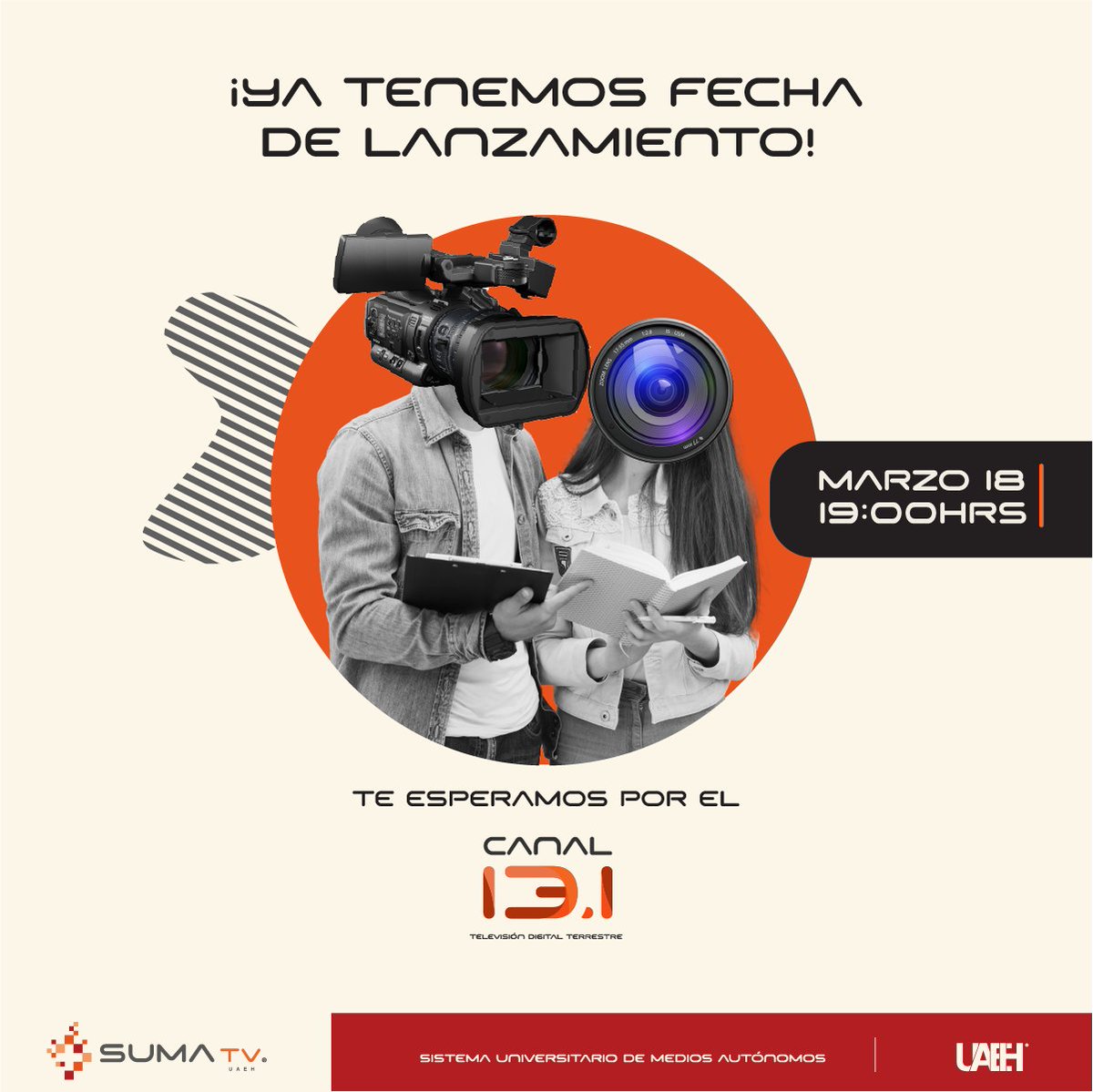 sumatvuaeh's tweet photo. Comenzamos un nuevo capítulo en la historia universitaria, SUMA TV UAEH en la señal 13.1 📺
#sumauaeh #sumatv #trecepuntouno #soysuma https://t.co/tDGXJX1dmn