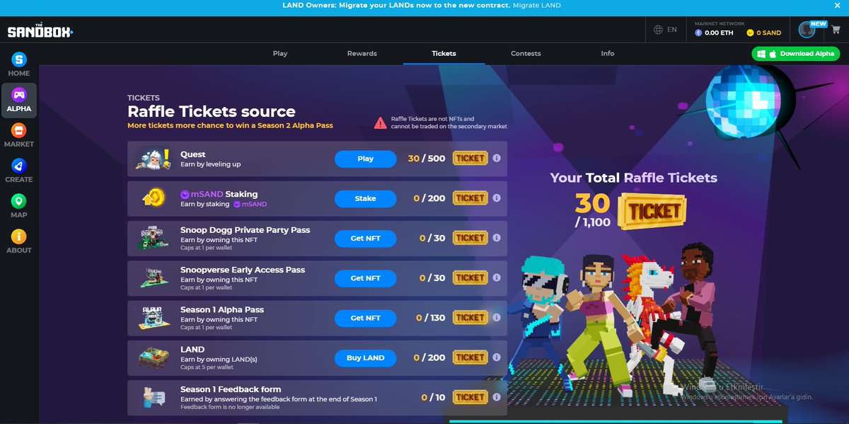 tabancaperi4's tweet photo. @TheSandboxGame I just participated in the daily #SandboxAlphaS2Contest for a chance to earn up to 1,000 $SAND! Starting March 9 -  Show your Raffle Tickets. Check out my screenshot below! 👇 #SandboxAlphaS2 https://t.co/uC7tjZPIry