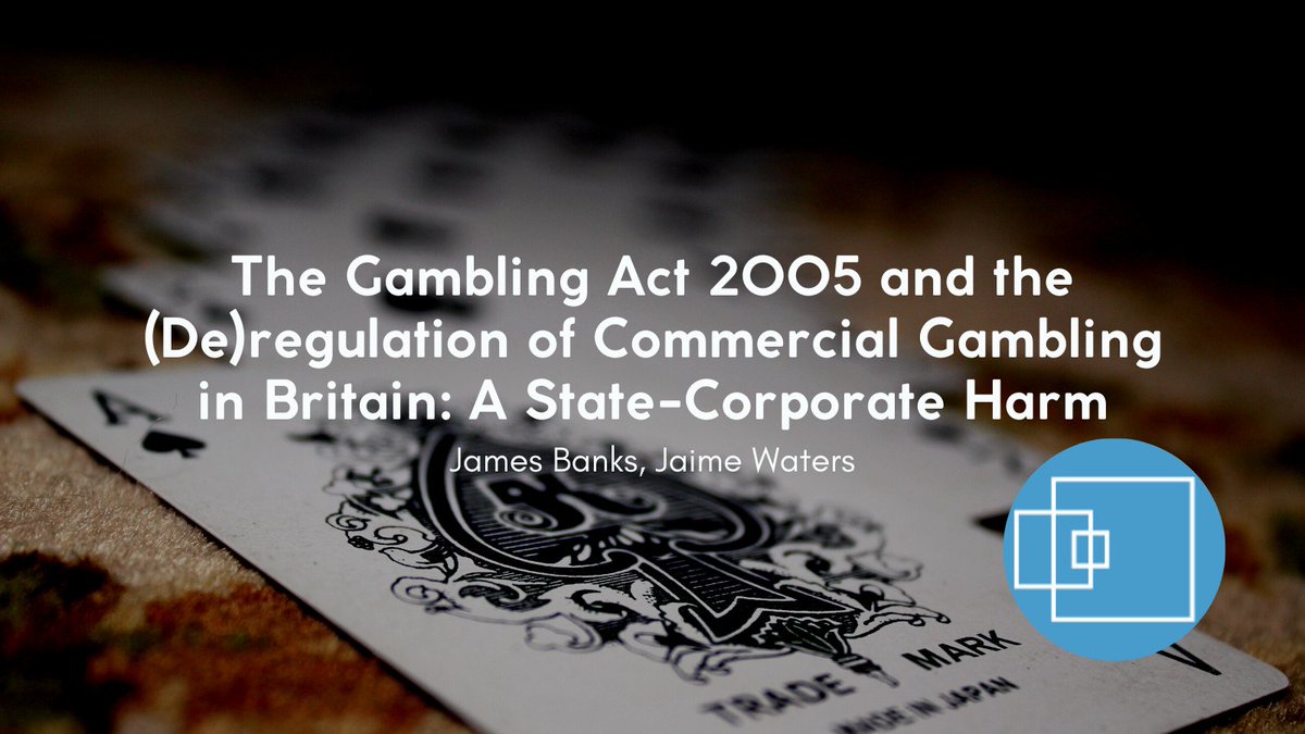 Check out this recently published article by James Banks and @drjaimewaters exploring harmful practices experienced by individuals since the implementation of the 2005 Gambling Act. It's a big deal! 🃏🎲ow.ly/uj3e50IeWvK