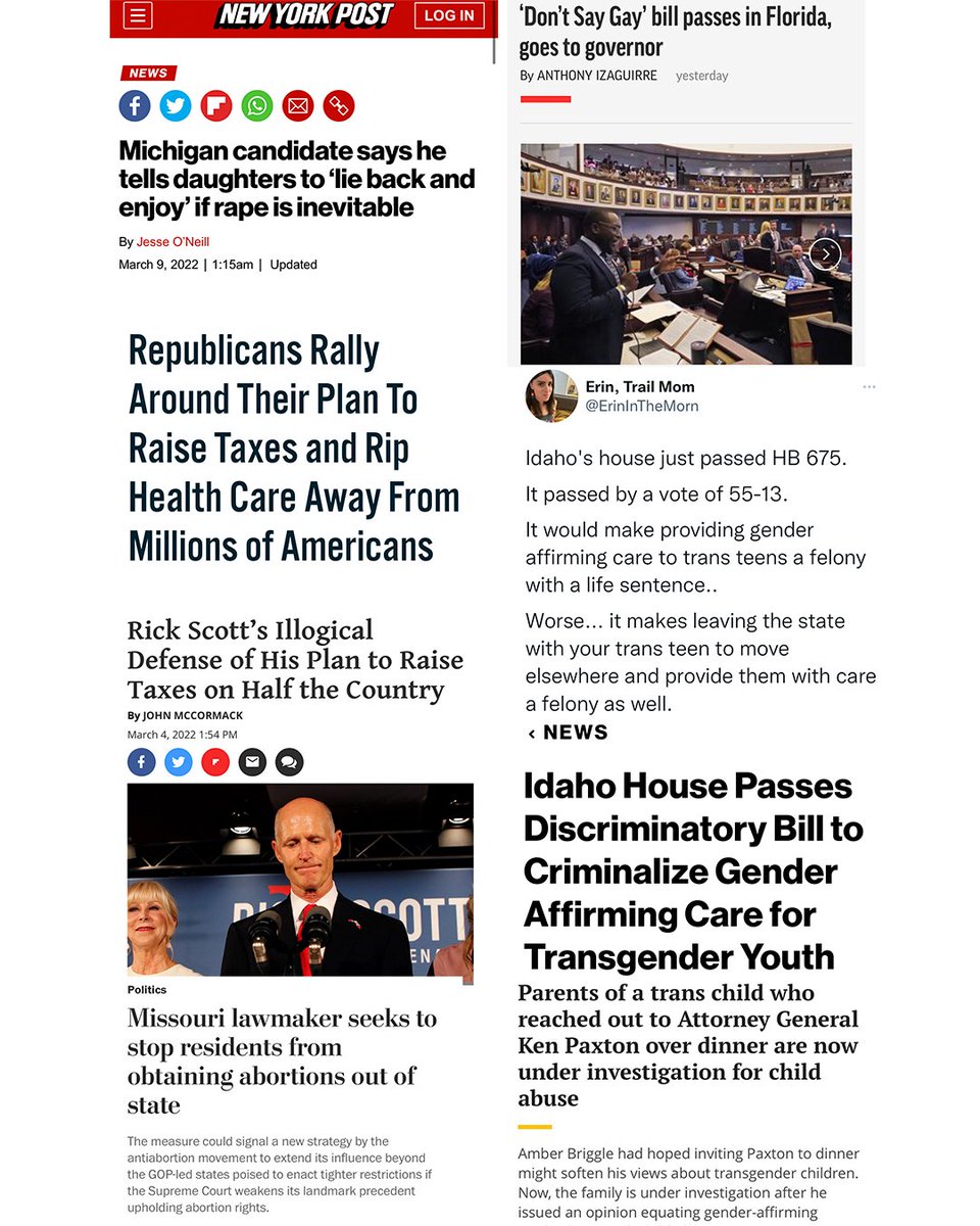 MeidasTouch's tweet photo. Here's just a fraction of what the Republican Party has done in the past 24-48 hours. https://t.co/5Sb2KKJBNY
