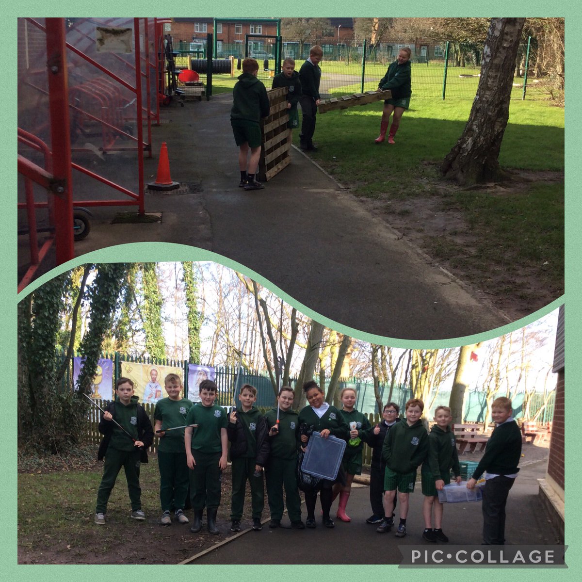 Year 5 and 6 Eco Club looking after our environment. @MrStinchcombY5 #lookaftertheworld