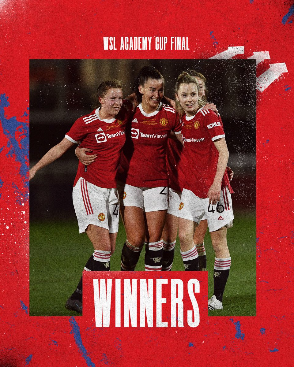 🏆 #FAWSL Academy Cup champions! 🏆

The young Reds wrap up a fine 4-1 win after Alyssa Aherne grabbed her second of the night, Rebecca May and Keira Barry added goals of their own and Millie Pullen notched a late consolation for the Blues 🙌🔴

#MUWomen