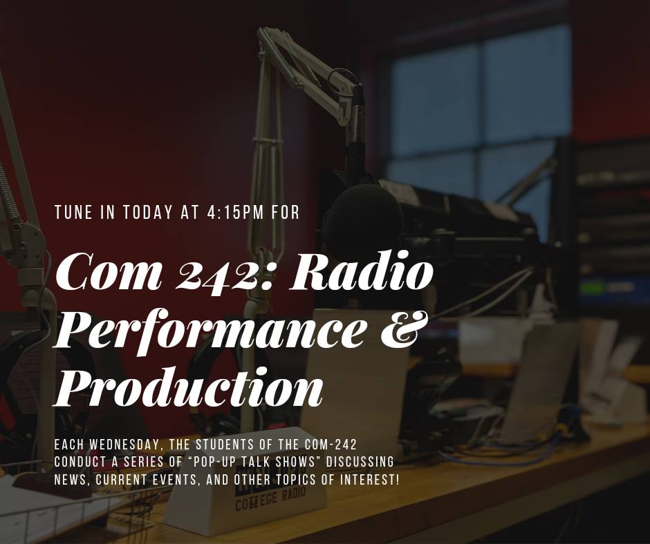 WNJR917's tweet photo. Tune in today at 4:15pm to hear the students of COM 242! https://t.co/zm3lRSNjIS