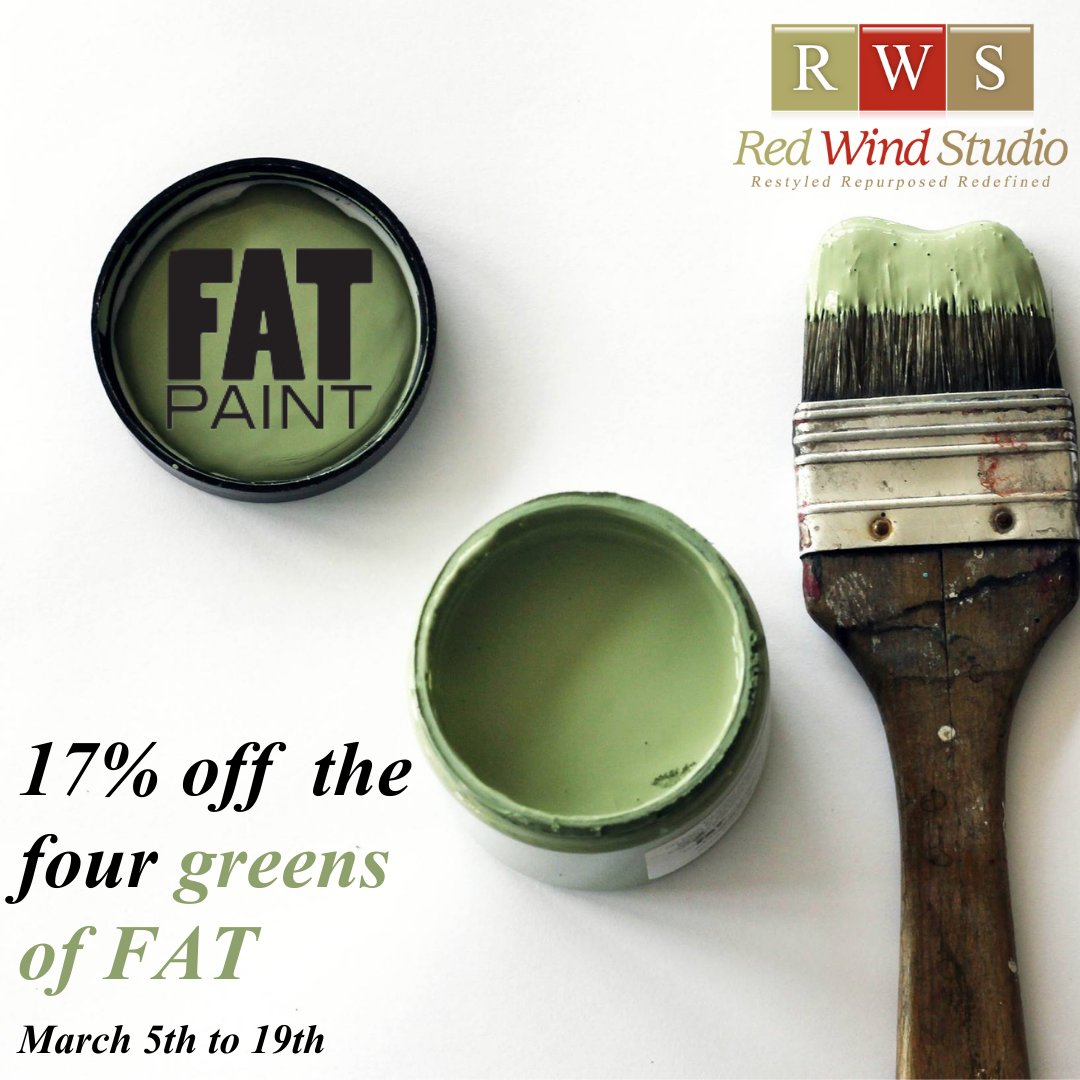 Redwindstudio's tweet photo. Don't miss out on our St. Patty's Day special!! We are offering a discount on green FAT paint until March 17th. Get your green on this month! 🍀

#StPatricksDay #FATpaint  #furniturepaint #DIY

 @FATPaintStudio https://t.co/c2qGPnKZlJ