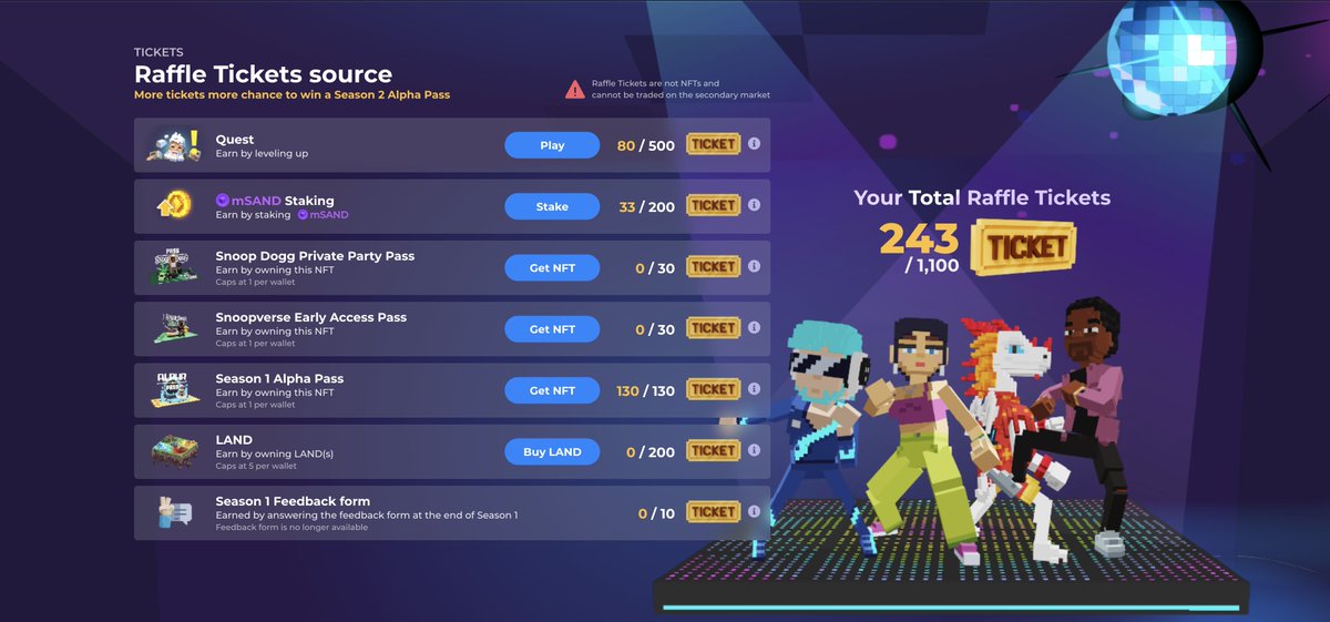 minimalcrypto1's tweet photo. @TheSandboxGame I just participated in the daily #SandboxAlphaS2Contest for a chance to earn up to 1,000 $SAND! Starting March 9 -  Show your Raffle Tickets. Check out my screenshot below! 👇 #SandboxAlphaS2 https://t.co/3CPR11XRPR