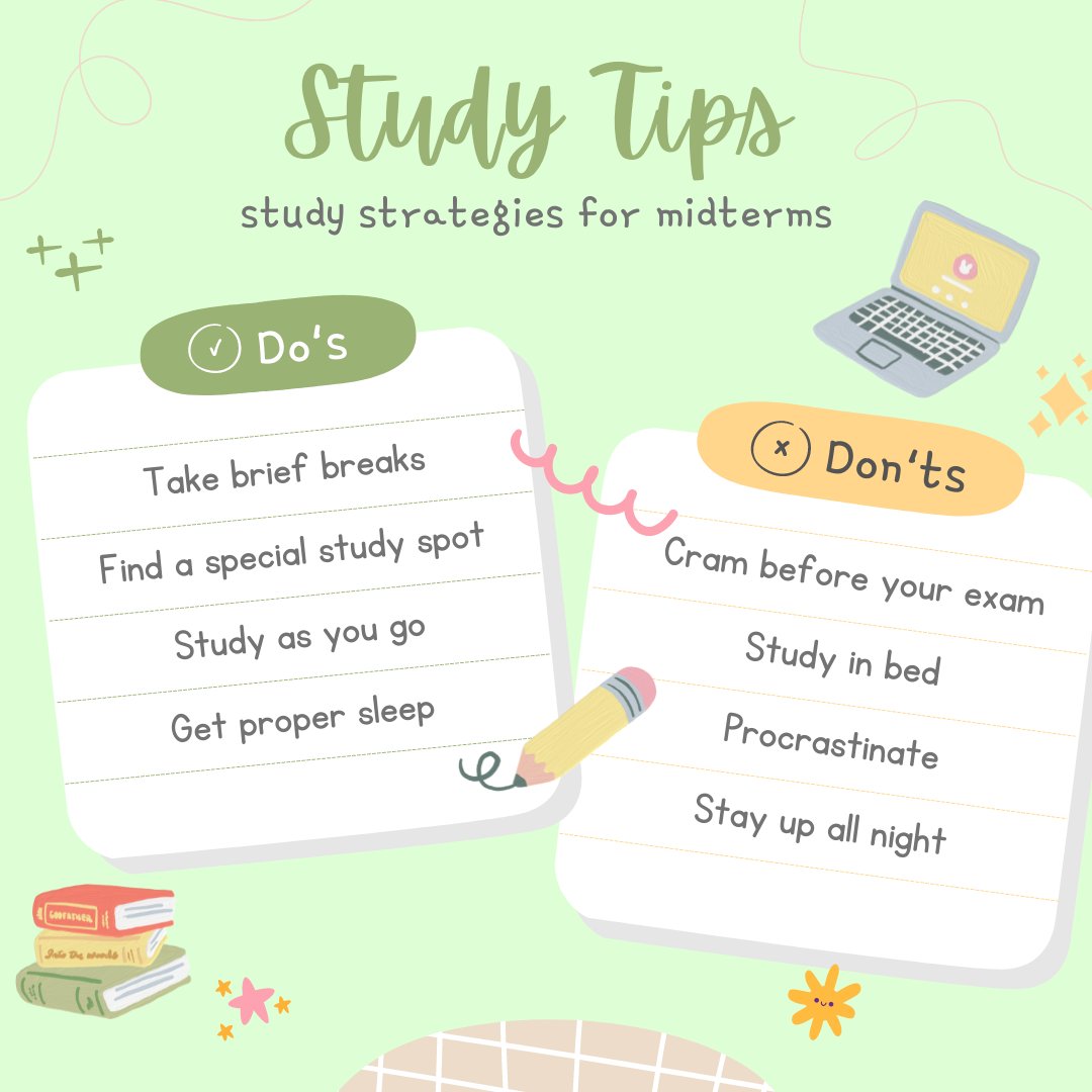 Preparation is the best way to minimize test anxiety. Here are some tips that may help you do your best on the day of the test! Good luck! #midterms #mentalhealth #testingtips #UNLVCAPS