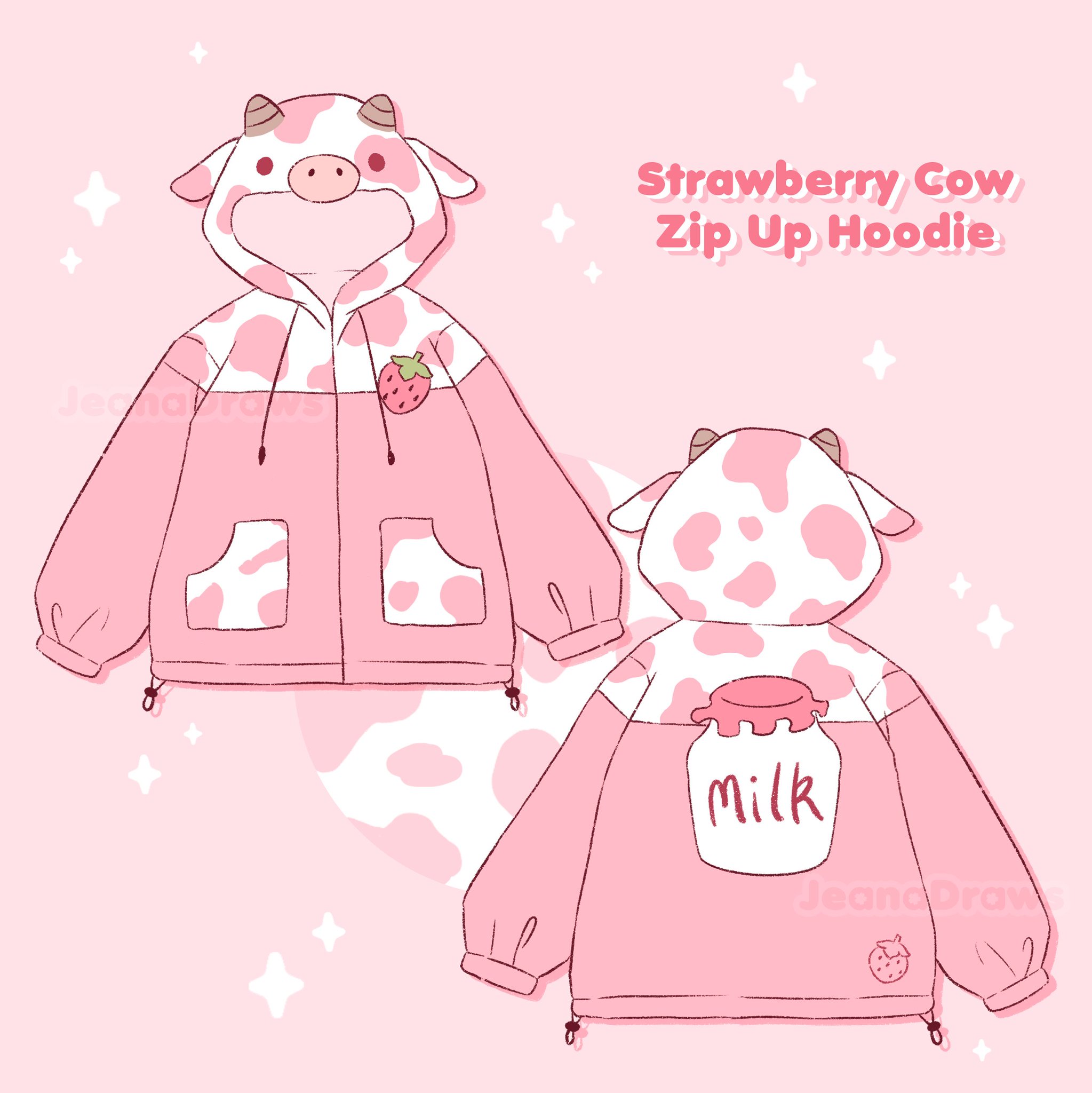 J e a n a on X Strawberry Cow Hoodie INTEREST CHECK Should I make these a reality https t yynTl0KXap X