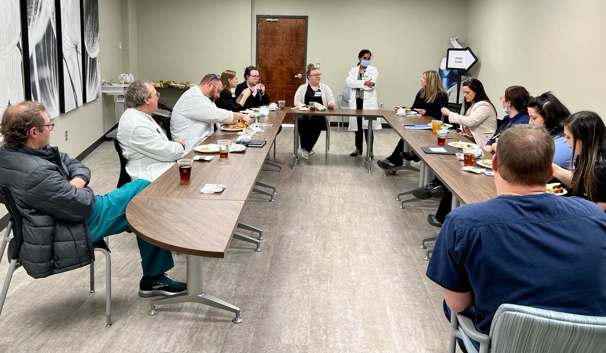 CullmanRegional's tweet photo. Today's working lunch meeting with our Bariatric, Surgical, and Wound Care clinicians showed the teamwork it takes to provide quality care to our patients. We're proud to have a Medical Group that prides itself in continuous improvement through collaboration. https://t.co/NmFNXsvP4l