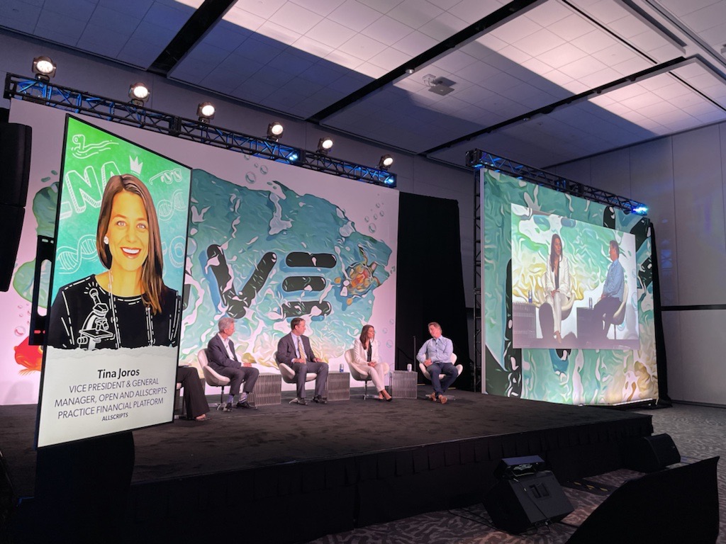 VeradigmNetwork's tweet photo. Did you have a chance to hear Tina Joros and other industry experts on the #ViVE2022 panel yesterday? They discussed data-sharing in healthcare and more. Sign up and take the first steps in integrating with @Allscripts at https://t.co/cfKxZeHV58 #OpenADP https://t.co/SRcycvWChW